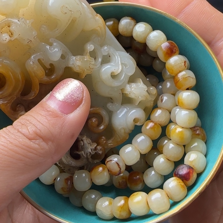 骑***速手工艺品琉璃精美手工雕刻挂件手串