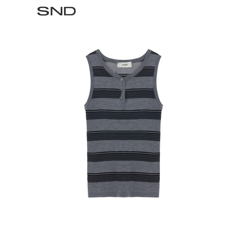 【ETHOR 设计师品牌】SND AW25 条纹纽扣背心女款