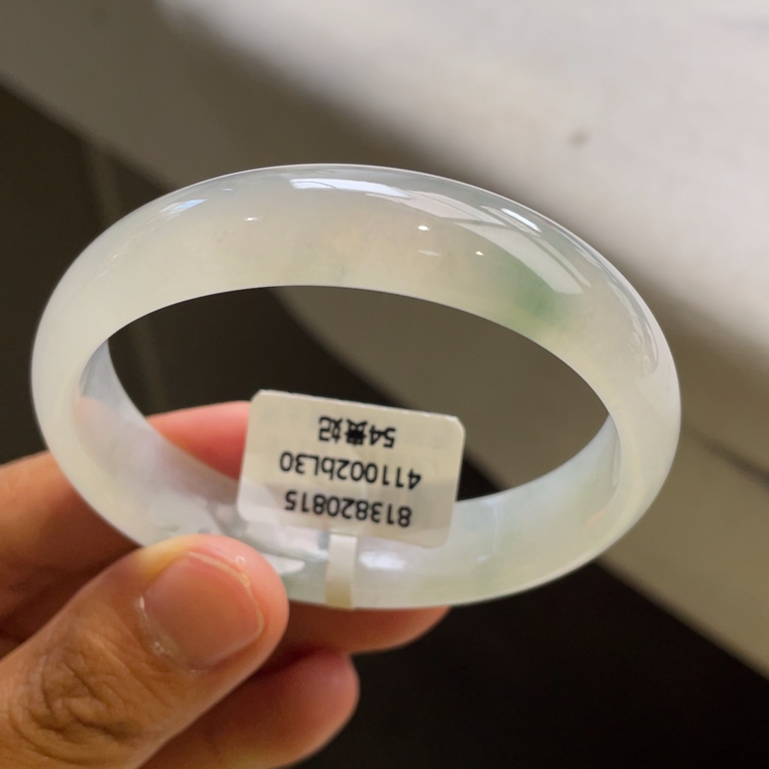 翡翠未镶嵌手镯冰飘花贵妃手镯