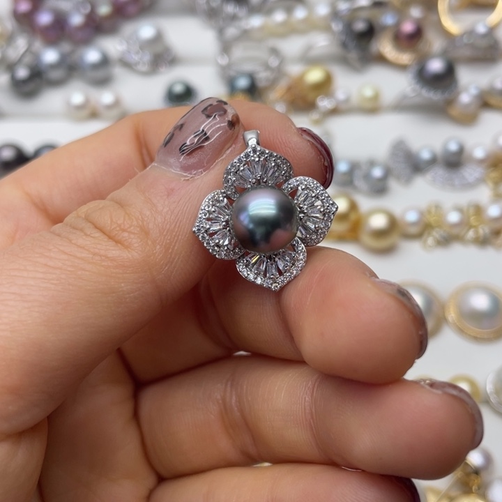 海水珍珠吊坠(不含链)银S925镶嵌