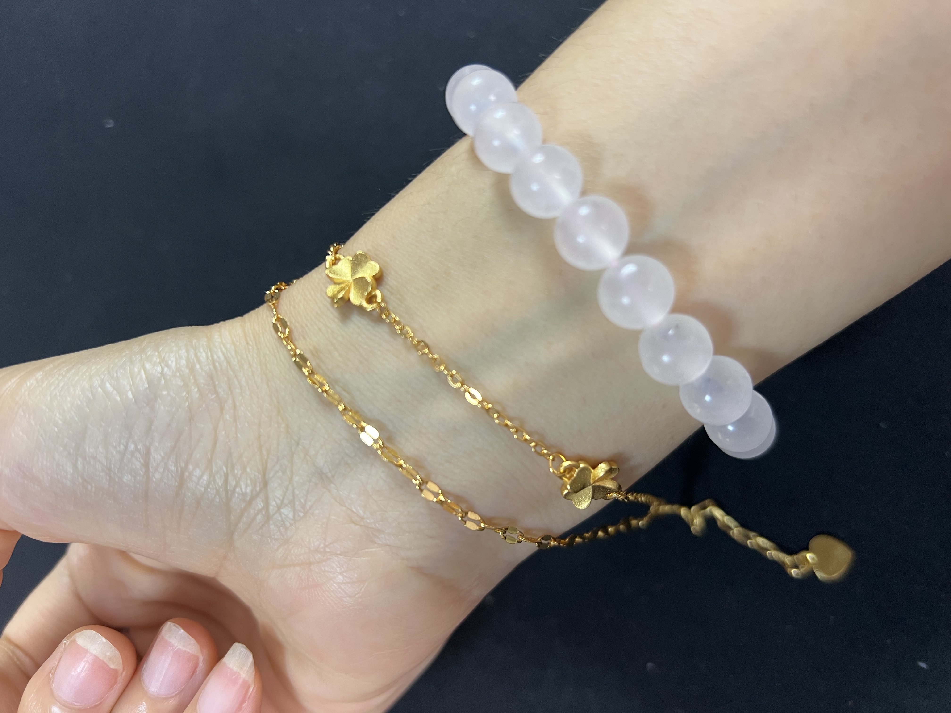 夏夏好物-双层小花嘴唇手链