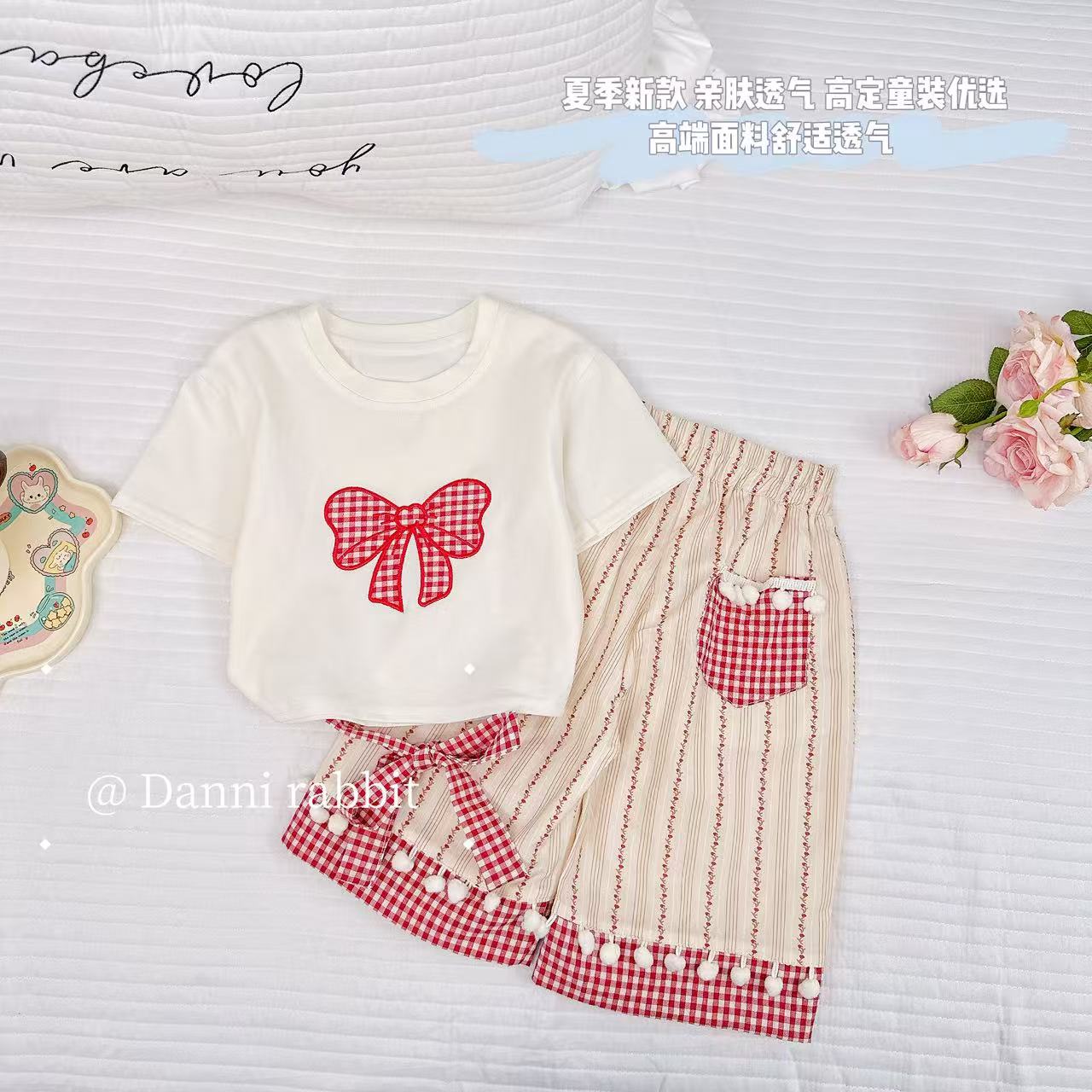 【Dannirabbit】*蝴蝶系带洋气+流苏圈圈*女童套装 X-7343