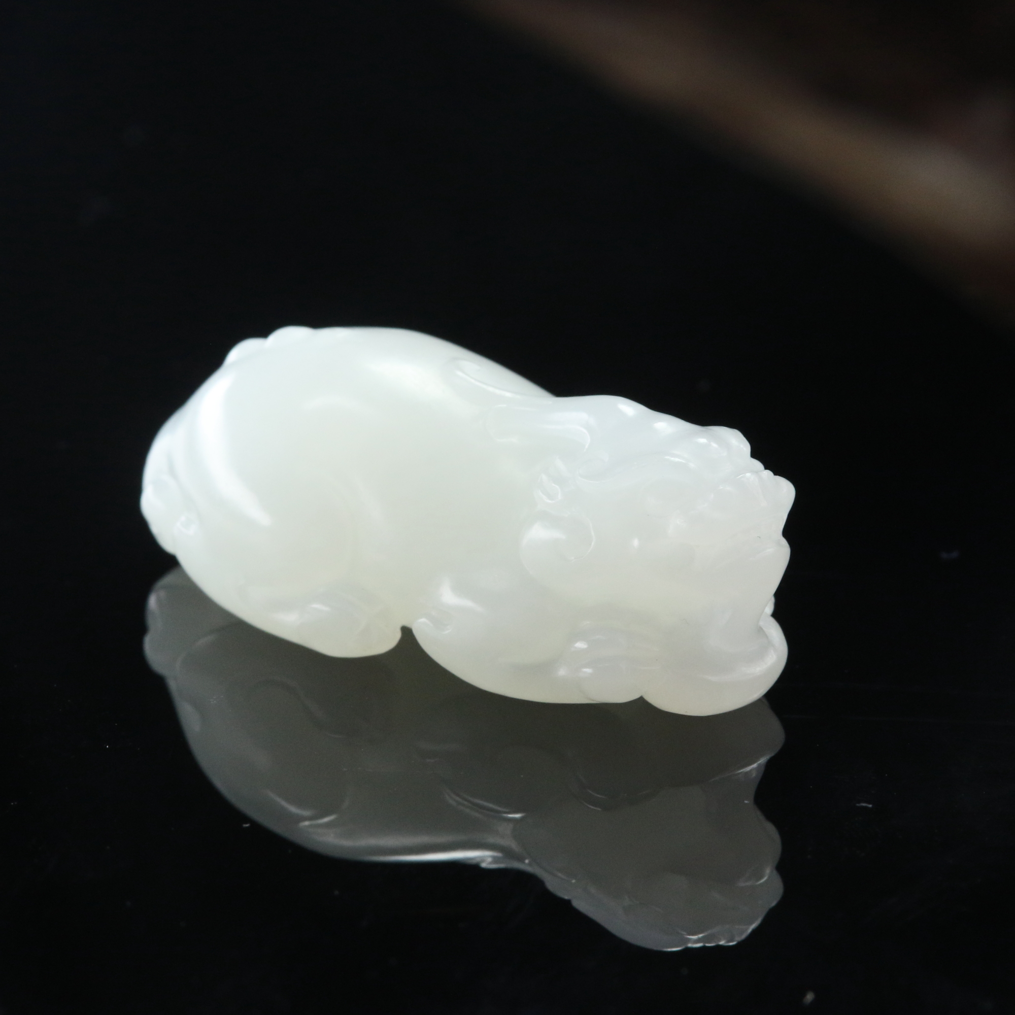 6和田玉羊脂白貔貅/500333北京中保拍卖