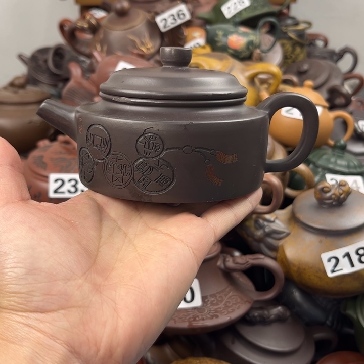 紫砂茶壶壶口磕了