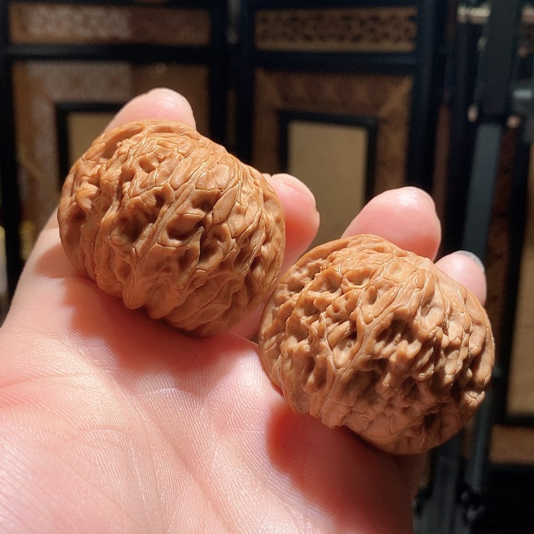 文玩核桃把件44磨盘全品