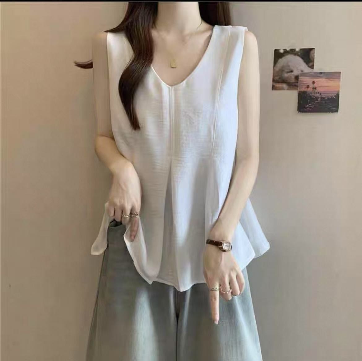 【编码款】【301-399】2025夏季新款无袖上衣外穿时尚显瘦休闲韩版