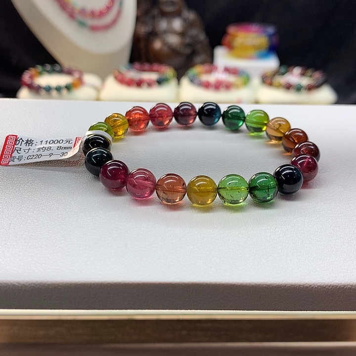 碧玺手链未镶嵌老矿手串8.8mm