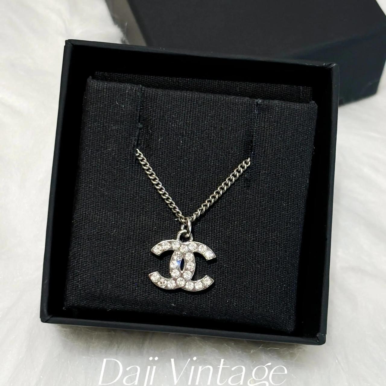 99新 Chanel/香奈儿 大吉中古/Chanel香奈儿银色双c满钻项链