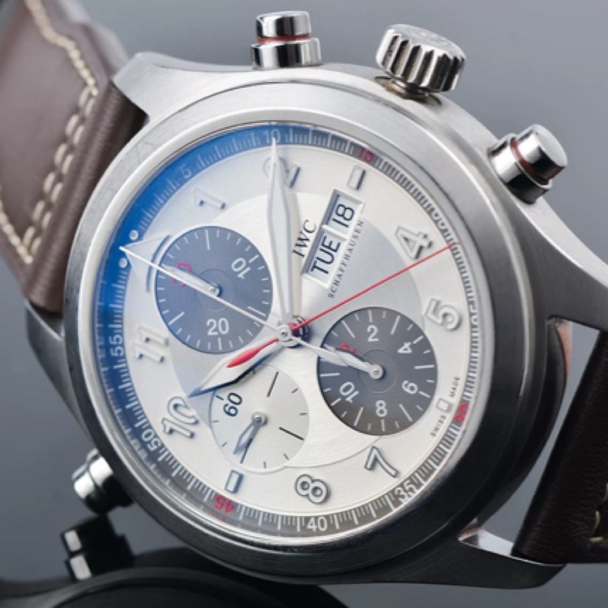 99新 IWC/万国 大颂名品/飞行员/表径44/双锥针计时/硬汉
