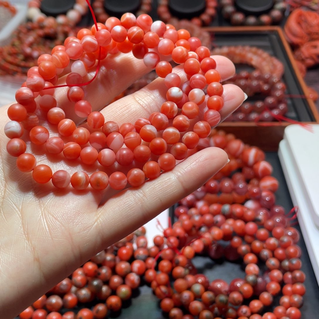 南红玛瑙手链未镶嵌