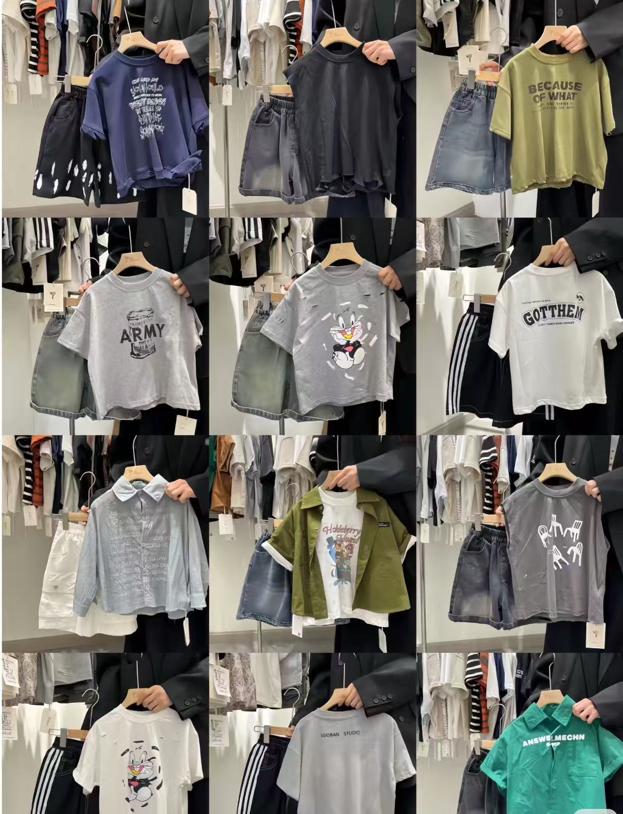 夏季2025新款儿童时尚简约T恤潮流宽松休闲短袖