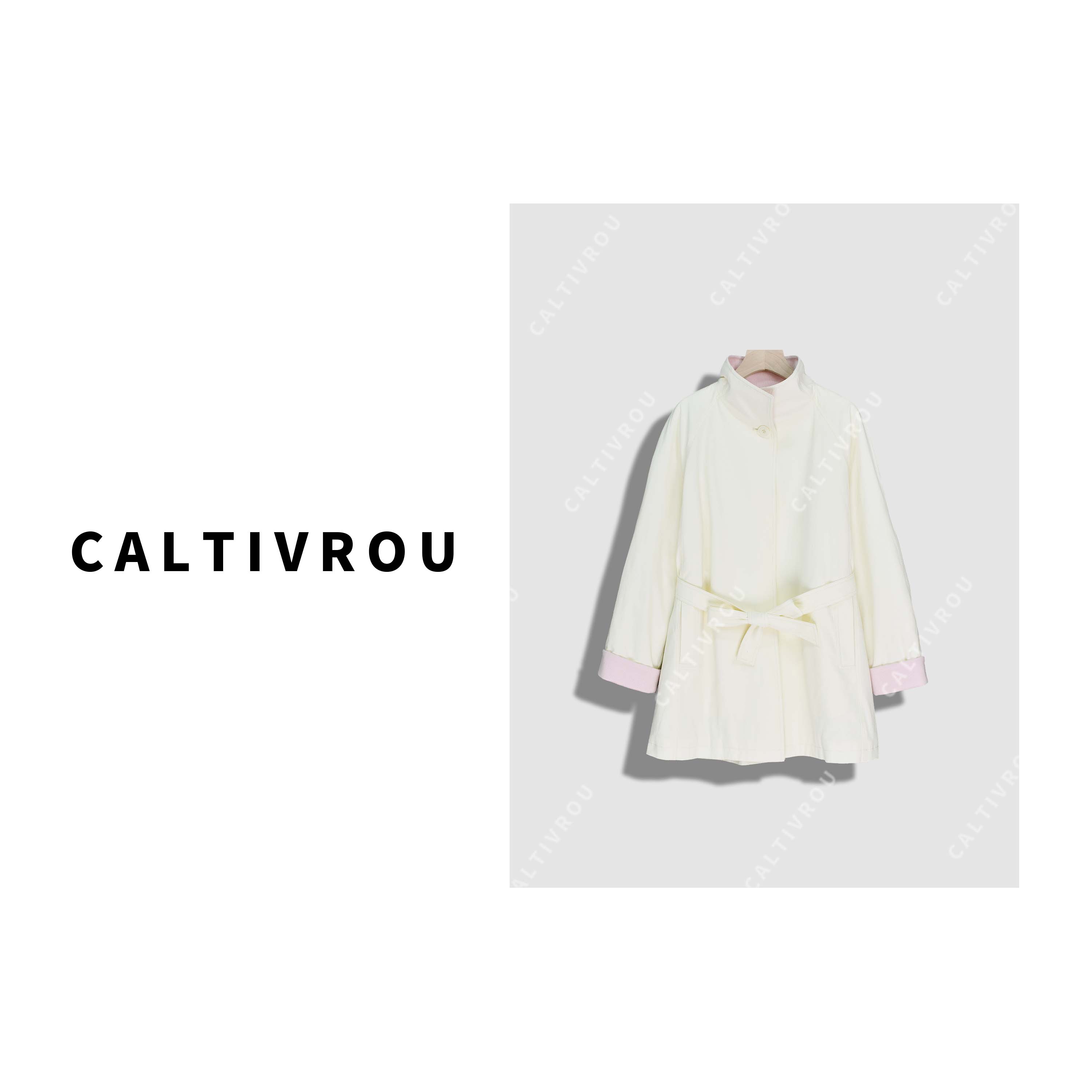 【蕊蕊】时尚气质高级感中长款风衣外套-Y19901Y