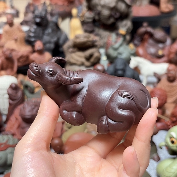 紫砂茶宠卧牛牛牛