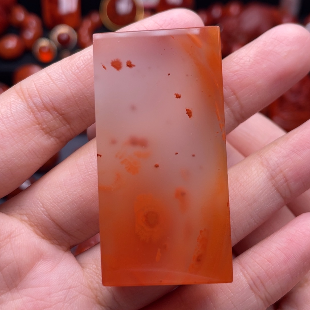 南红玛瑙未镶嵌珠宝奇石无事牌吊坠