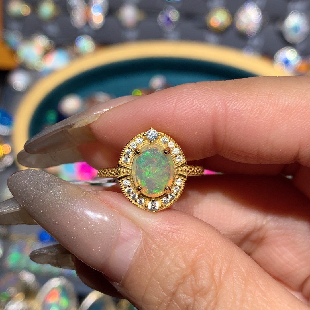 欧泊银S925镶嵌福利戒指