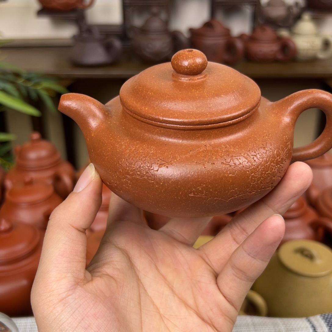 紫砂茶壶紫砂壶仿古壶黄降坡200cc微瑕