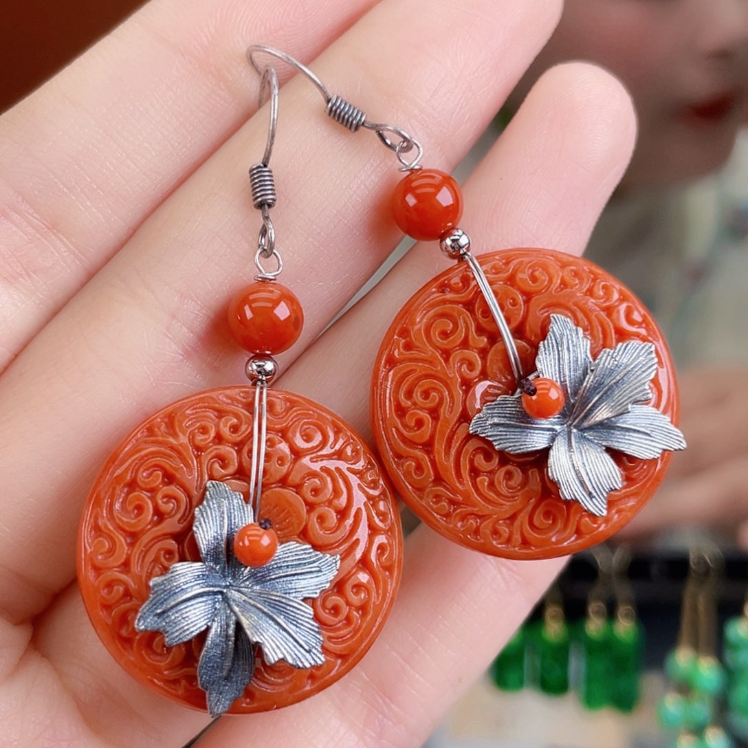 翡翠未镶嵌耳饰饰品