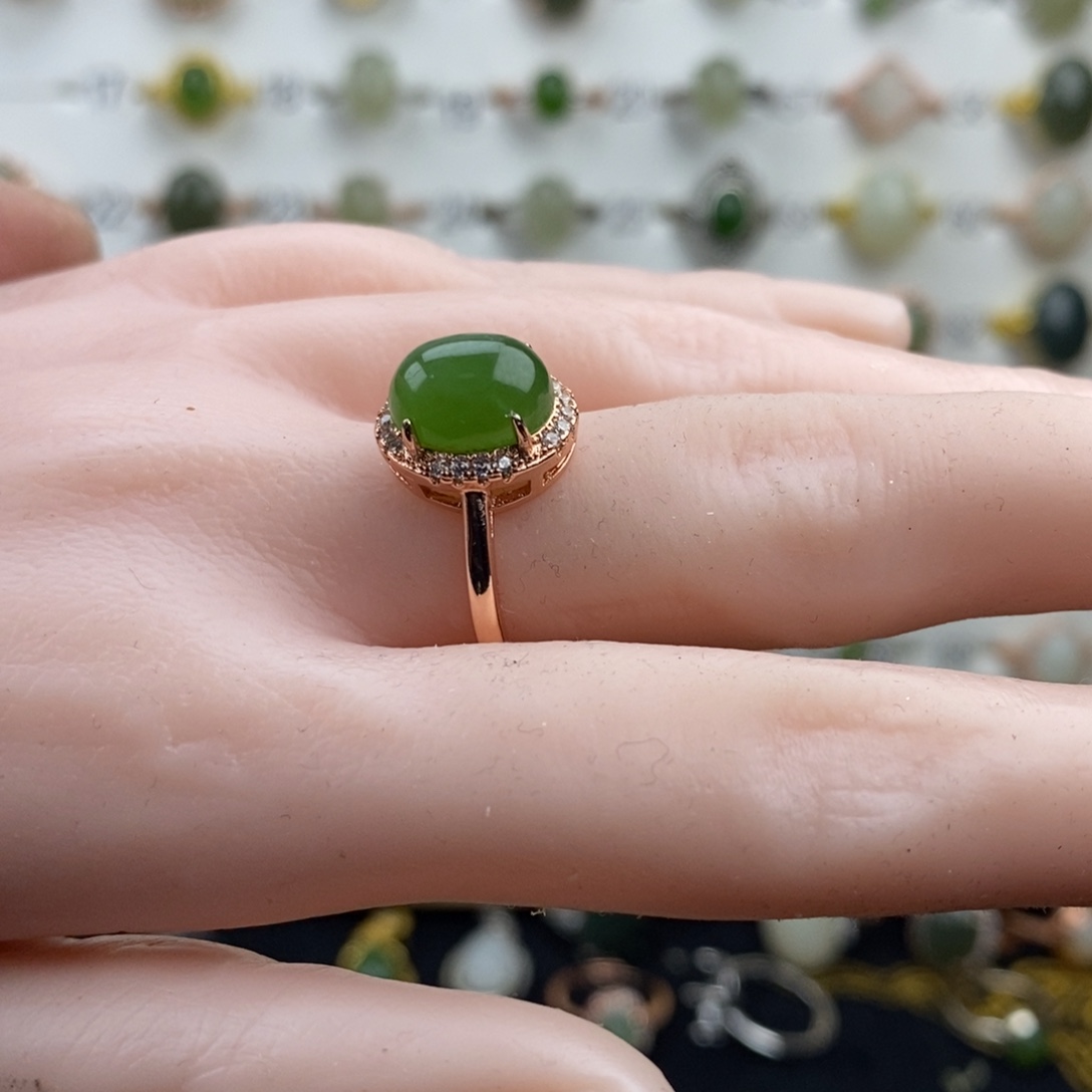 和田玉（碧玉）合金戒指