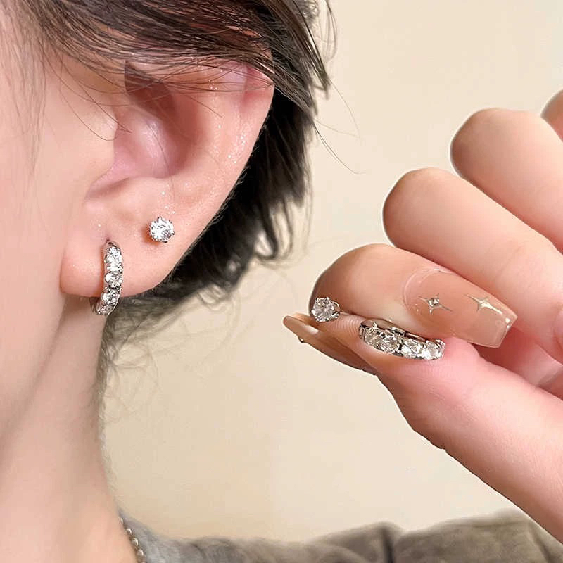 铜合金耳饰 165【星河闪烁】四件套耳环高级感轻奢小众气质耳扣耳饰