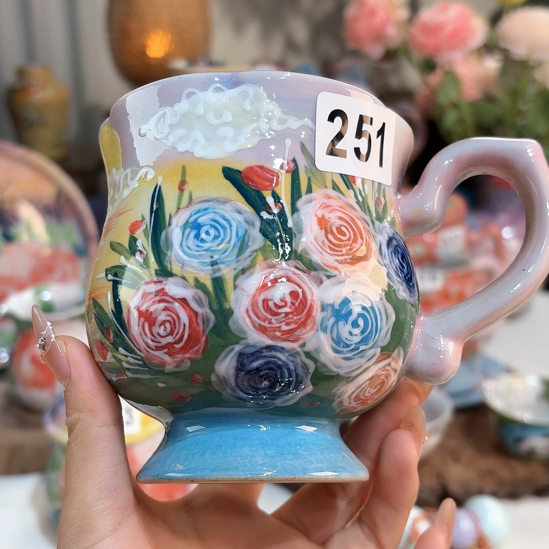 景德镇手绘高温釉下彩陶瓷茶具