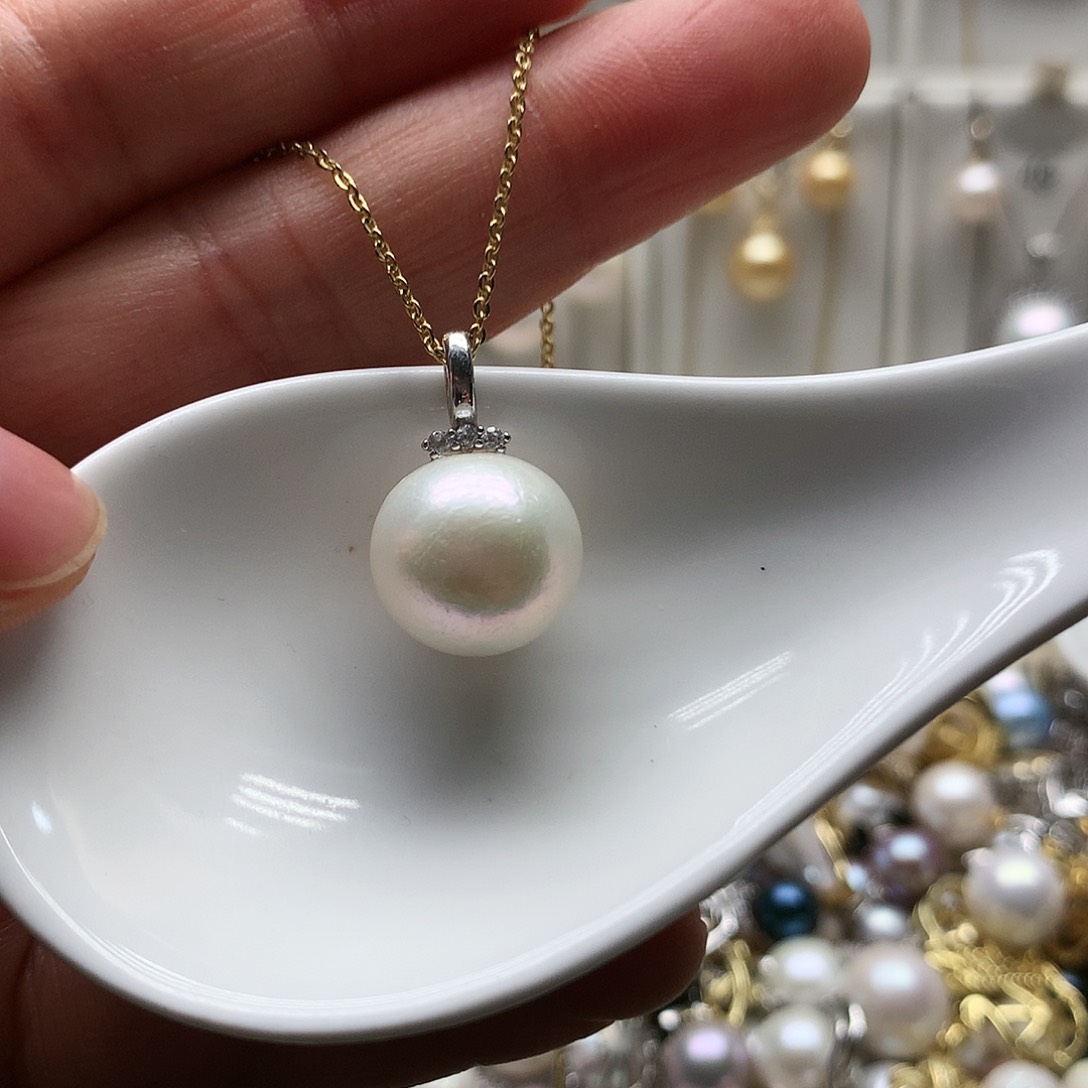 淡水珍珠银S925镶嵌颈饰