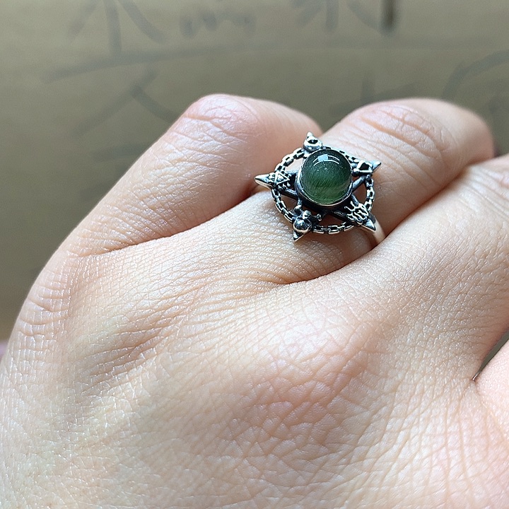 水晶水晶戒指银S925镶嵌