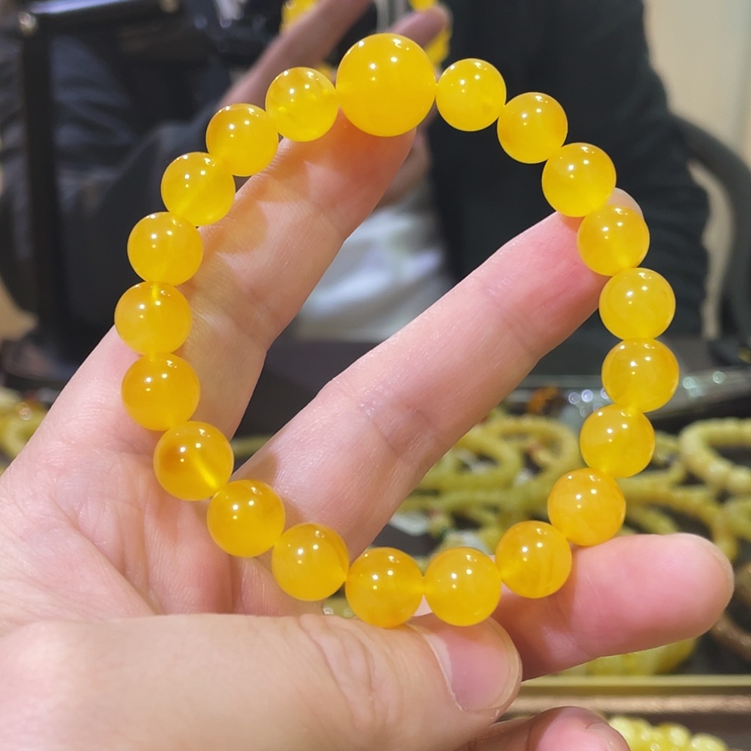 @****琥珀未镶嵌颈饰9.5mm