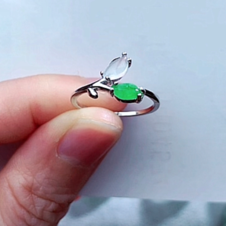 天然翡翠a货戒圈