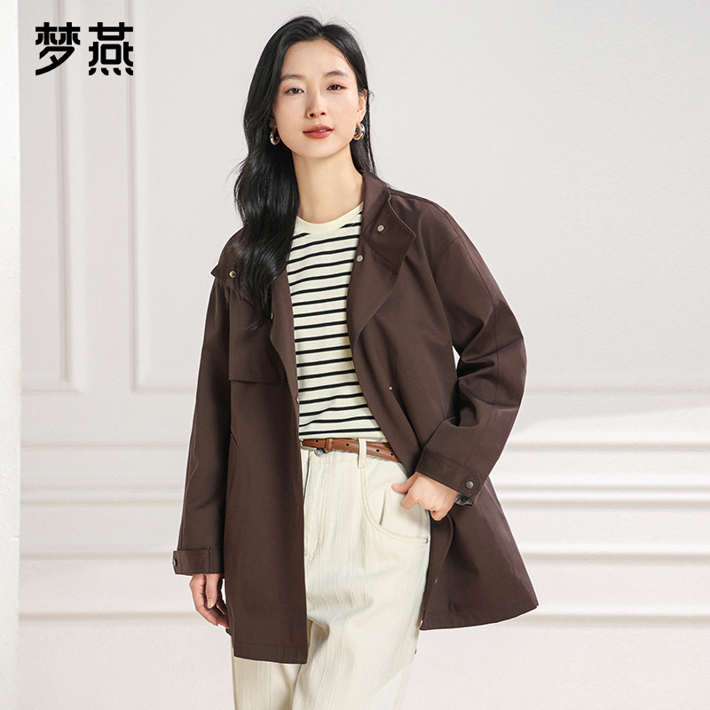 梦燕春秋女时尚百搭气质大方宽松休闲舒适简约显瘦外套4AA09B5015