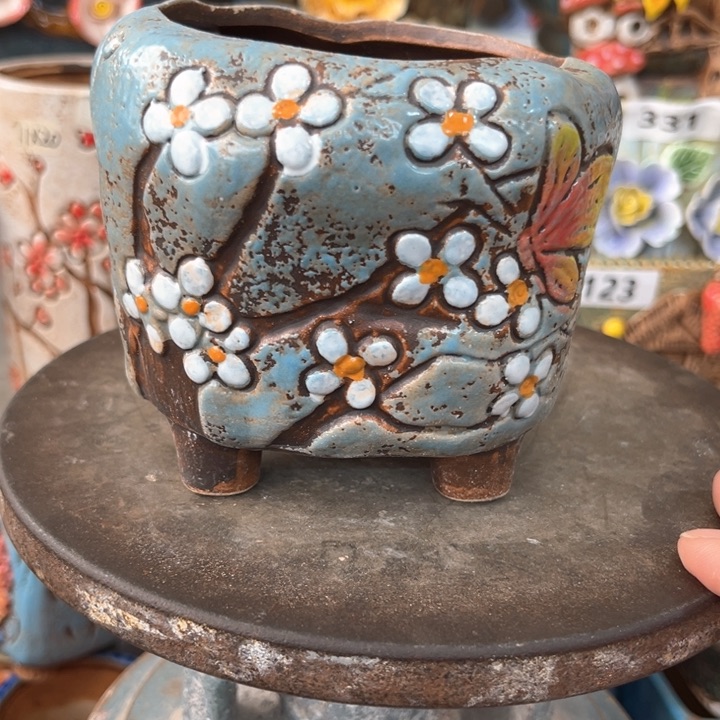 紫砂花盆粗陶材质多肉花盆