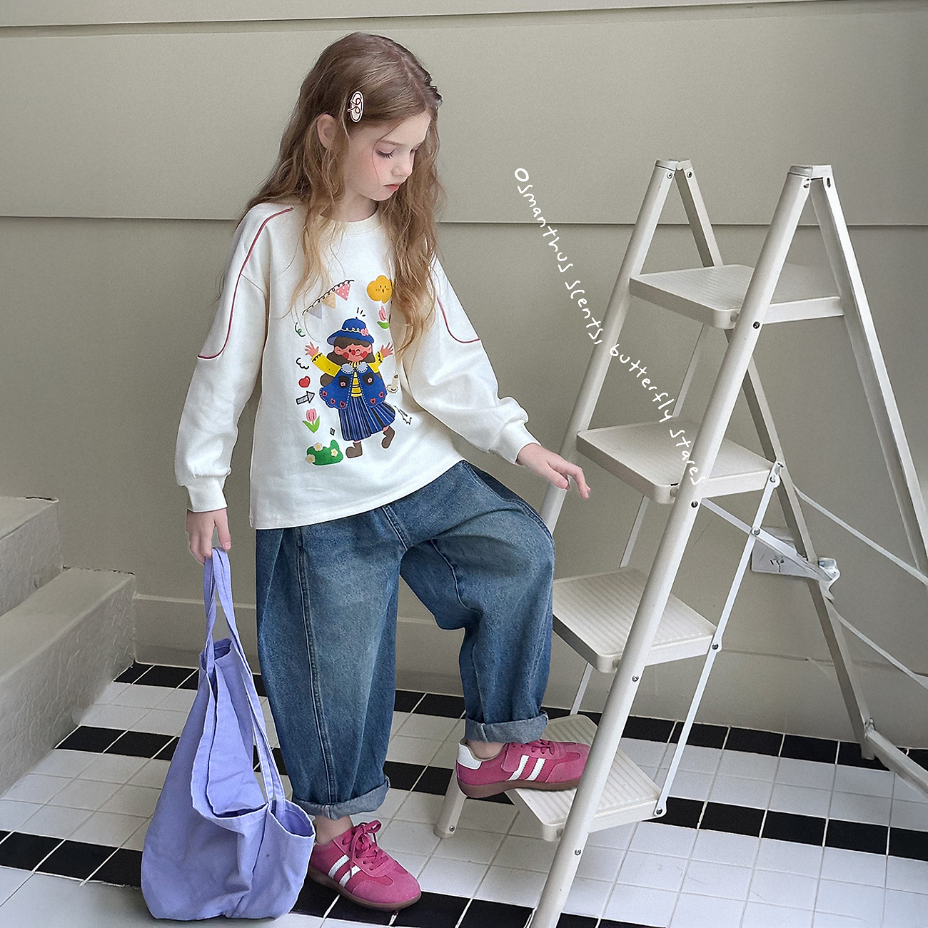 【出游日记】蓝小爸童装女童休闲趣味卫衣