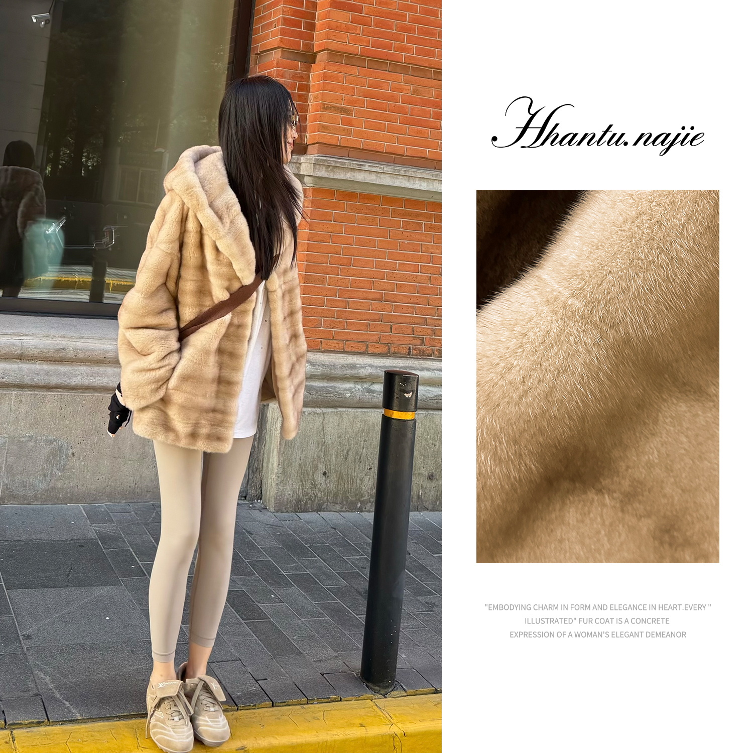 【娜姐】『古巴莎』进口紫金短二全抽带帽2025新款水貂外套TX693