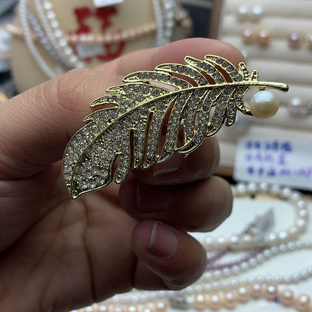 淡水珍珠3-4未镶嵌a75胸针