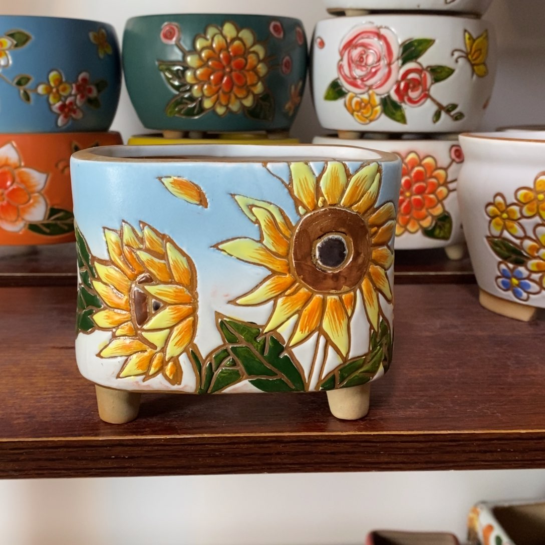 红陶韩式多肉植物花盆