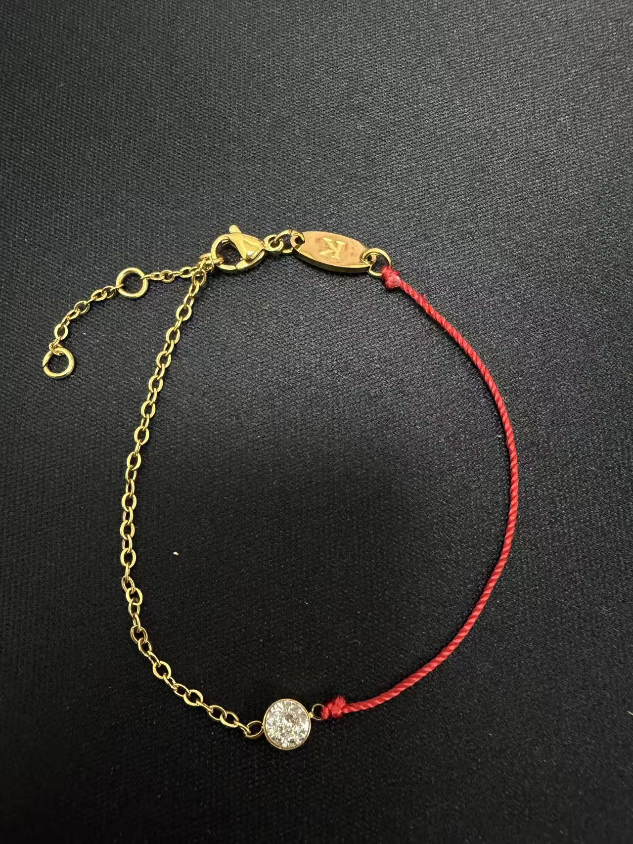 布艺手链 带细节红色编绳手链354