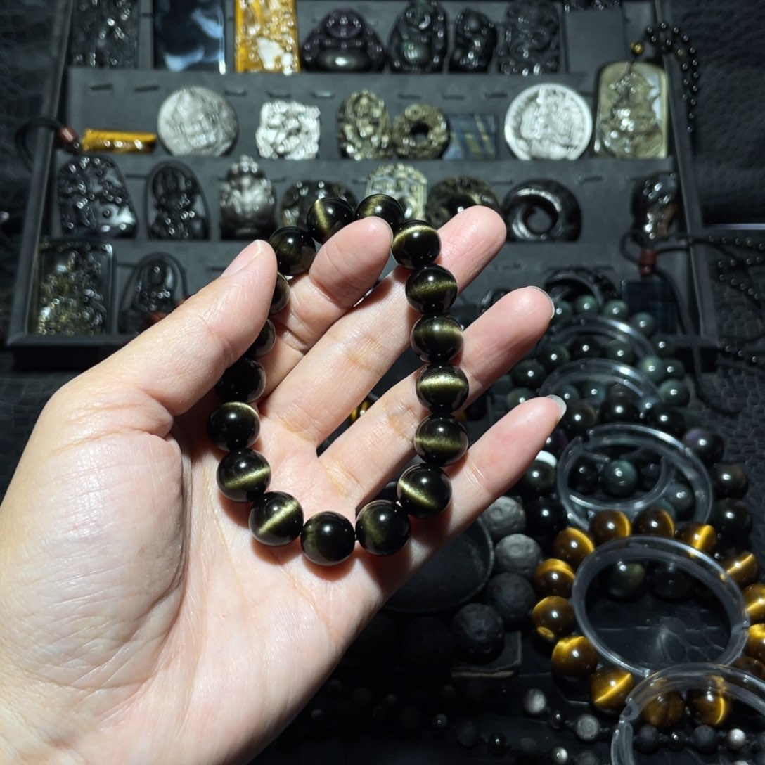 黑曜岩手链未镶嵌?