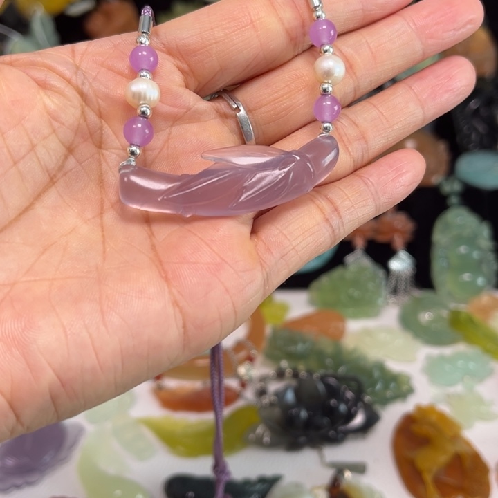 蛇纹石玉未镶嵌吊坠(赠链)