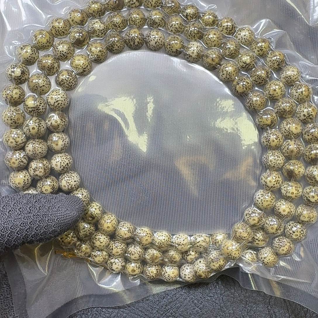 小***、手串星月菩提12mm石玉料青花瓷圆珠长串（氧化走色