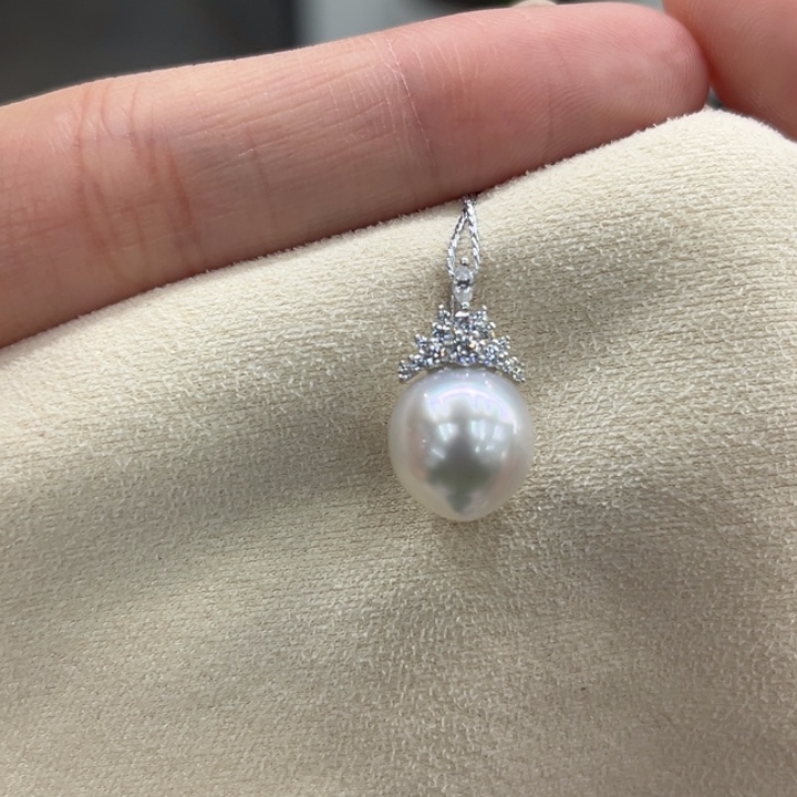 吊坠(不含链)银S925镶嵌海水珍珠10-11m 45号