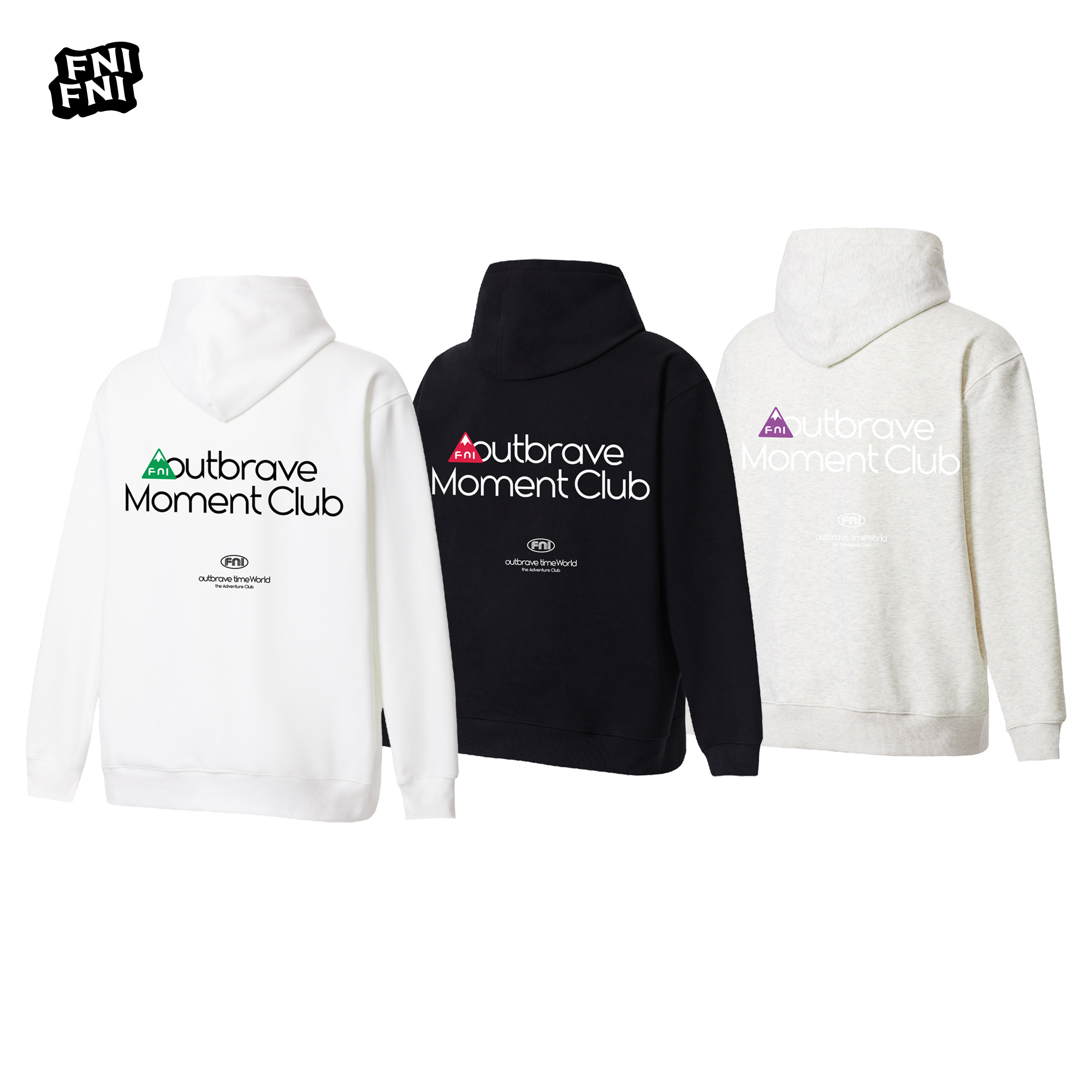 FNI黑标（勇气瞬间）户外美式口袋连帽卫衣男女同款长袖冬加绒胶浆