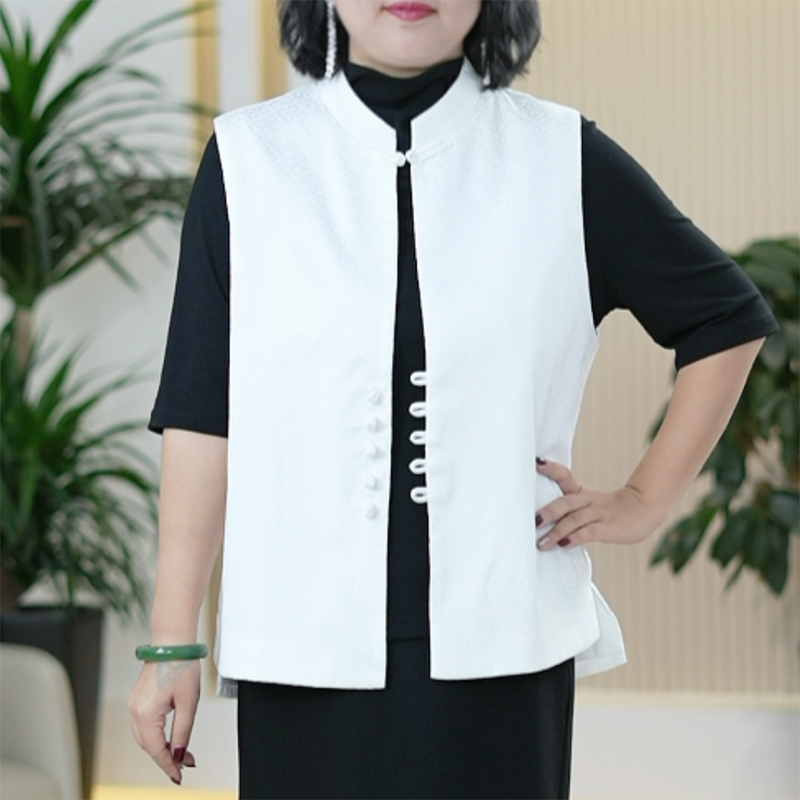 暗格提花马甲女盘扣复古新中式轻国风百搭显瘦禅意秋季大气外搭
