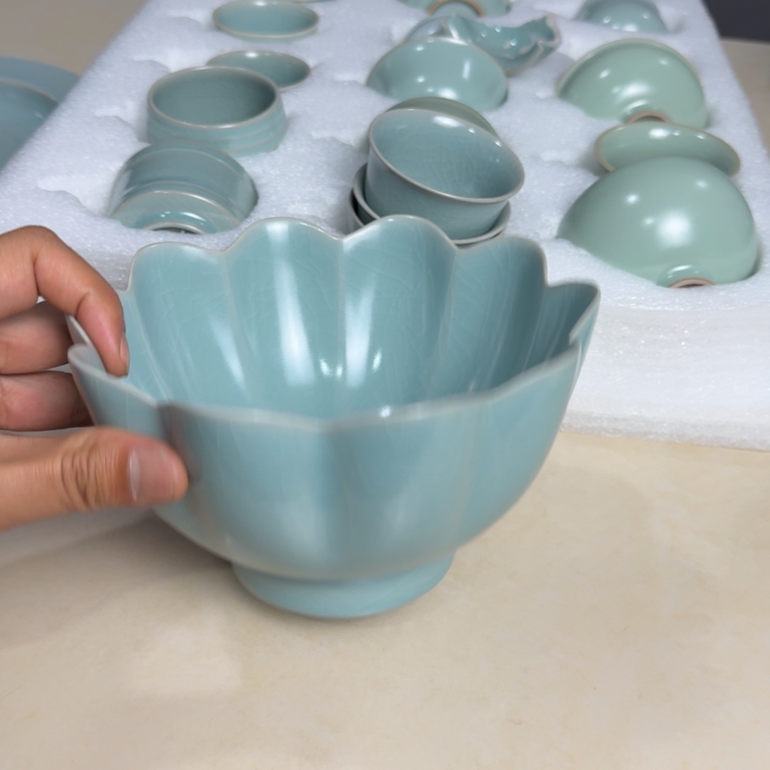 陶摆件全手工莲花温婉