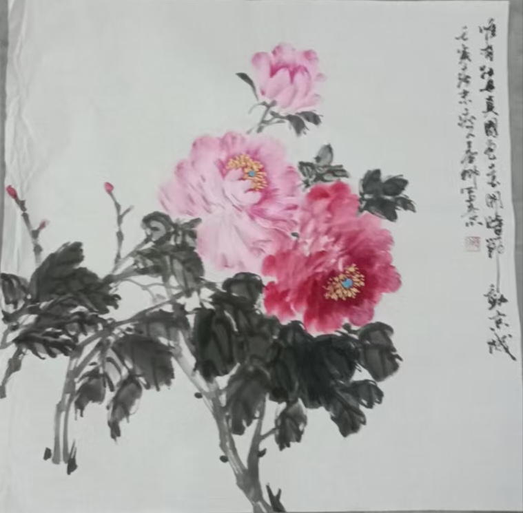 戴梦卿牡丹70乘70斗方