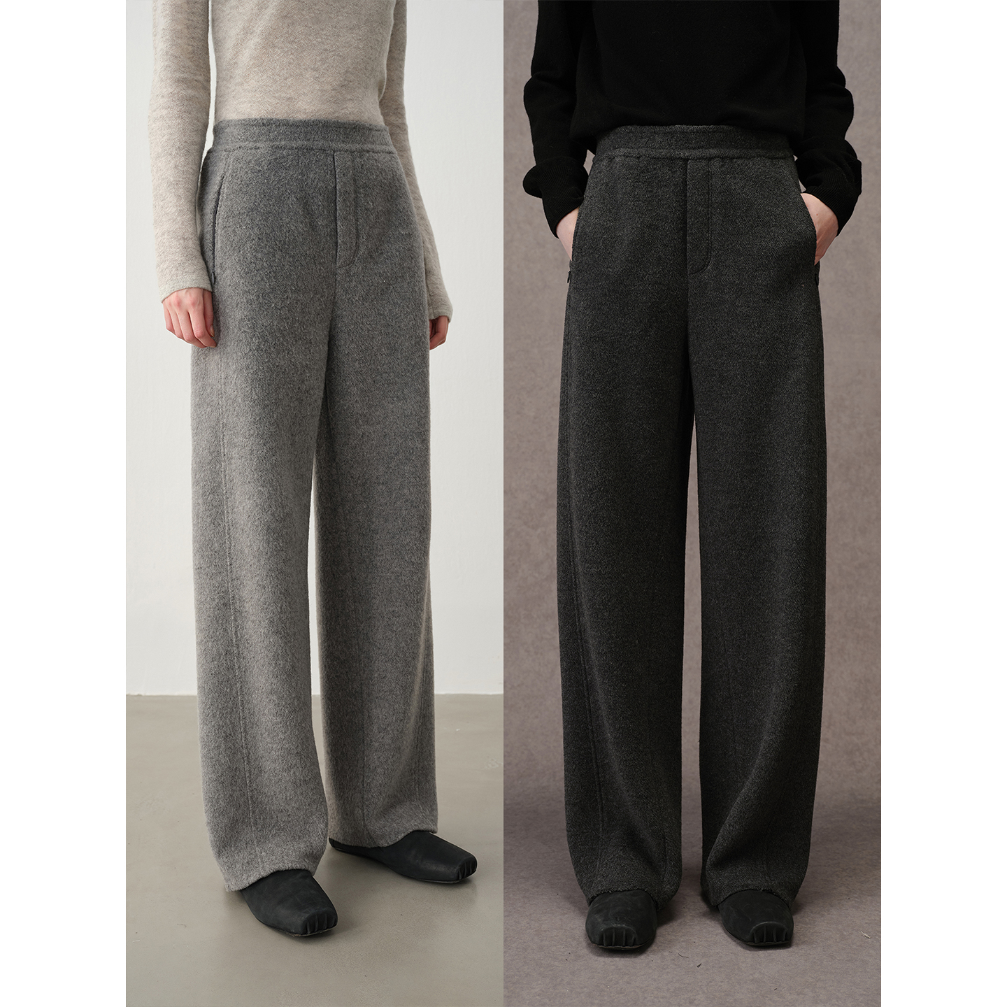 CHIC JANE池简口碑过冬神裤_舒弹易打理针织羊驼/毛显瘦微镰裤