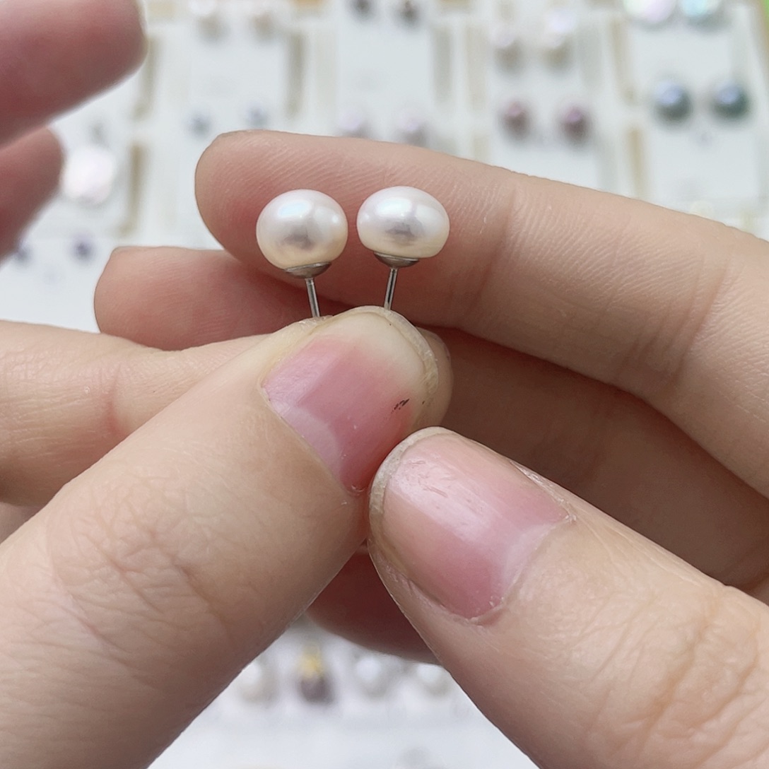 飞***燕耳饰银S925镶嵌淡水珍珠