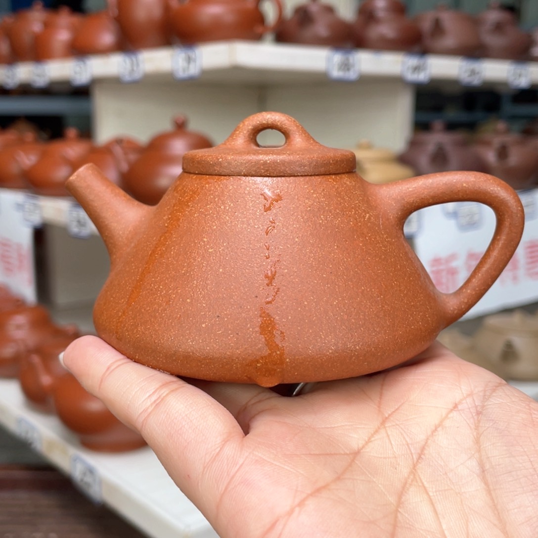 紫砂茶壶红降坡全手130毫升