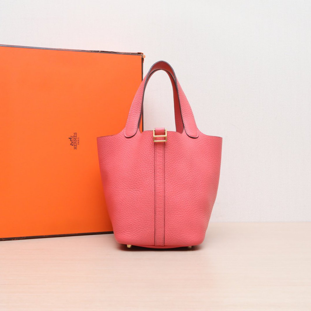 95新 Hermes/爱马仕 18手提包 斋普尔粉 TC皮 D刻 P215054034