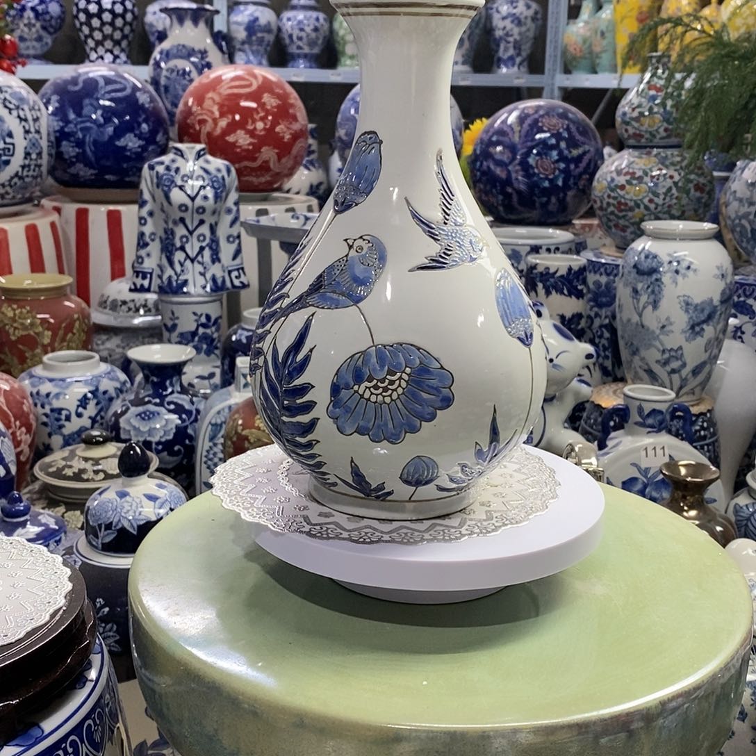 瓶花瓶摆件浮雕花瓶摆件