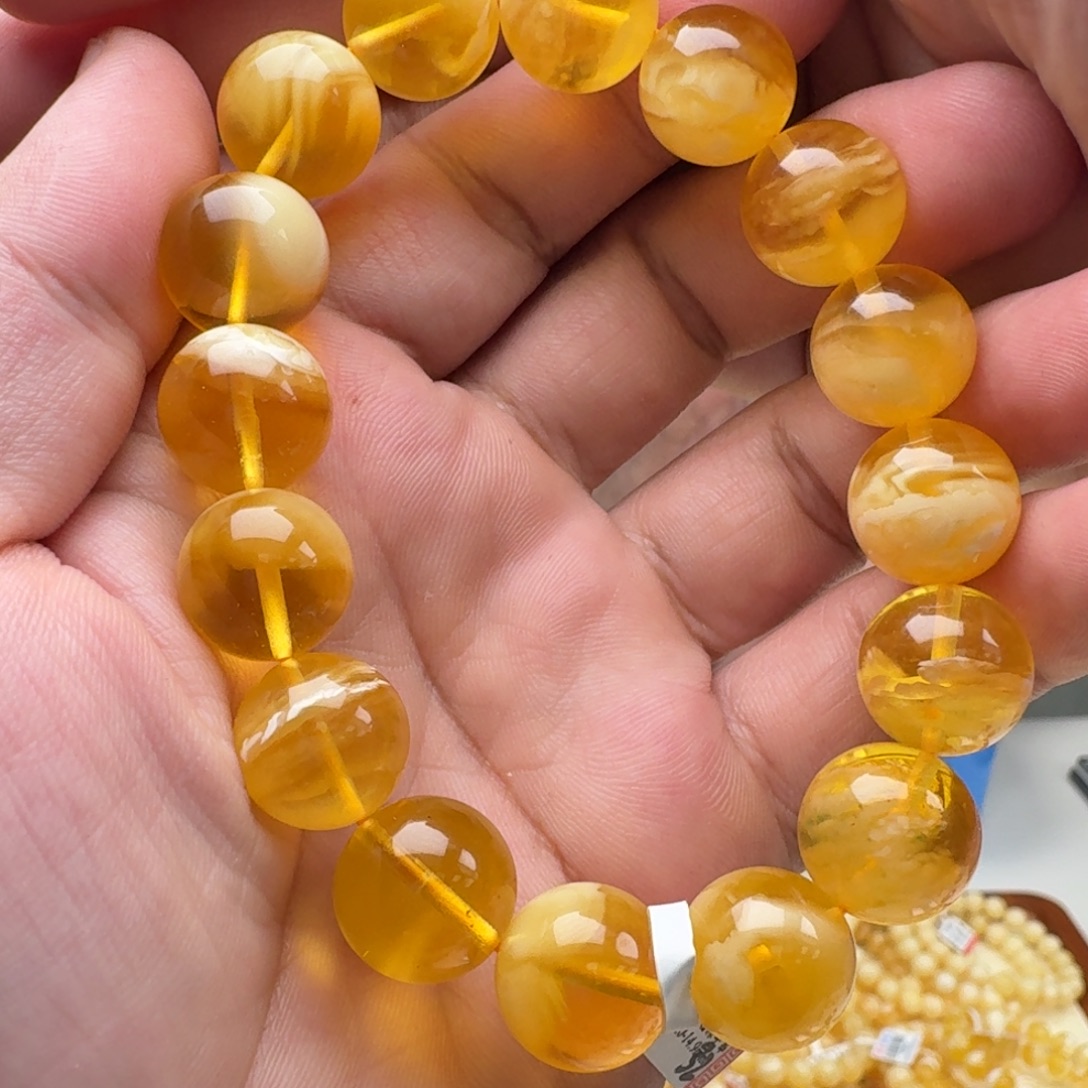 琥珀未镶嵌手链蜜蜡手串