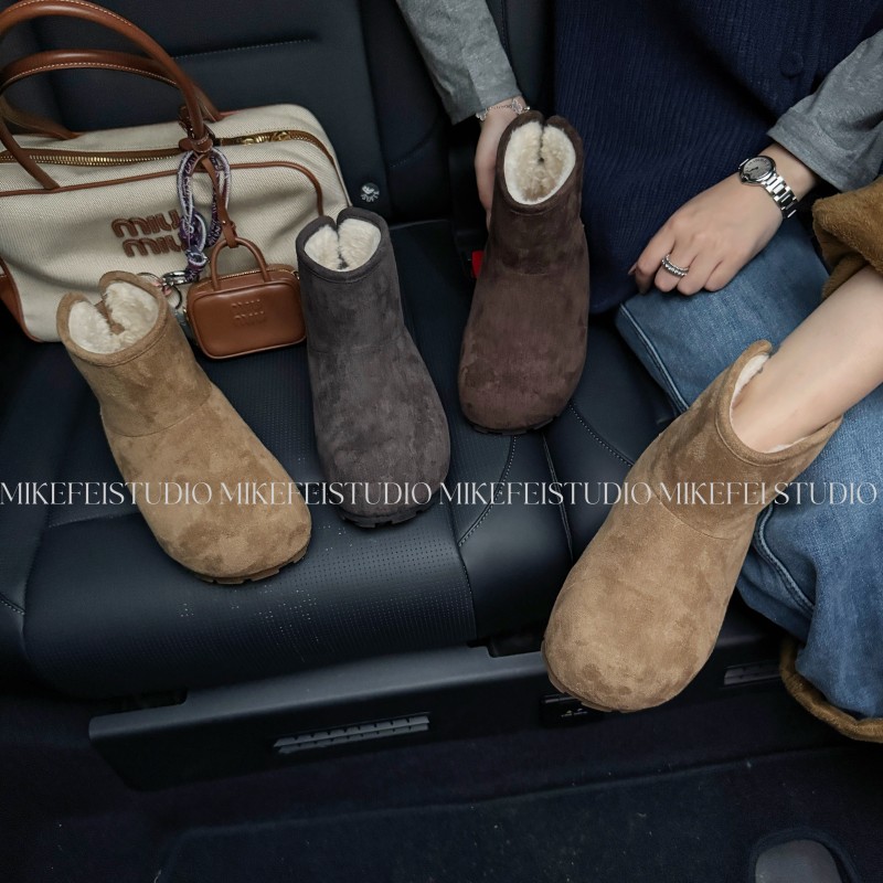 2025冬季新款丑萌大头雪地靴女小土豆加绒保暖内增高套筒勃肯棉靴